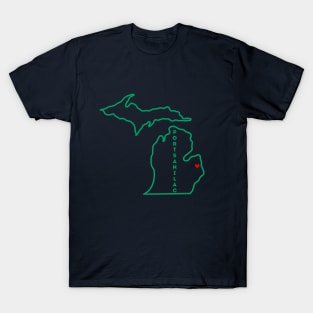 Port Sanilac MI Love (Green) T-Shirt